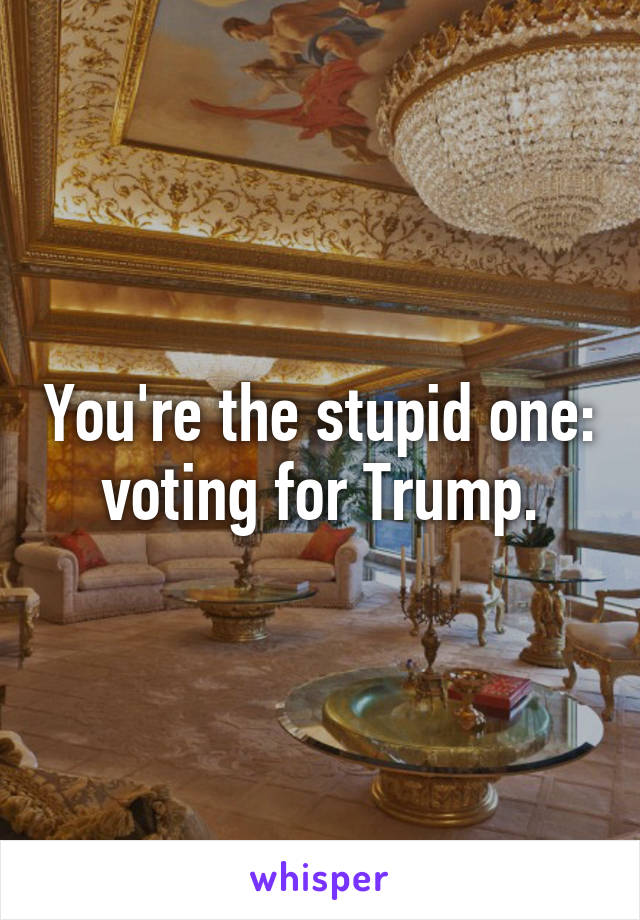 You're the stupid one: voting for Trump.