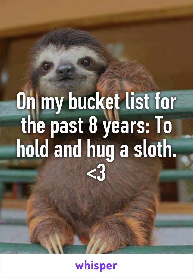 On my bucket list for the past 8 years: To hold and hug a sloth. <3