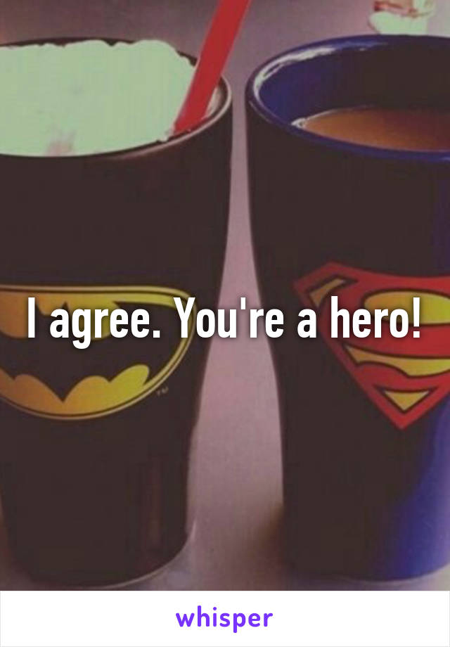 I agree. You're a hero!
