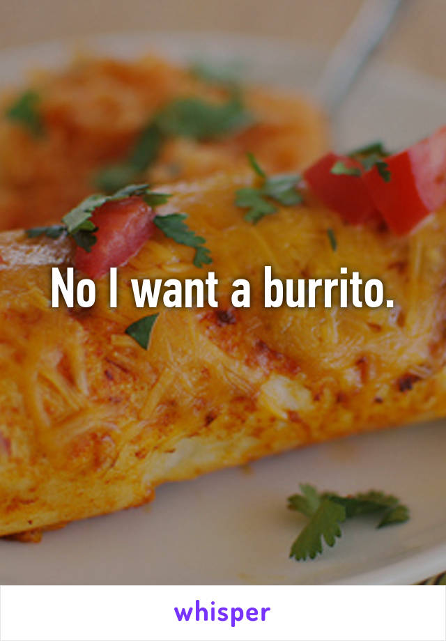 No I want a burrito.
