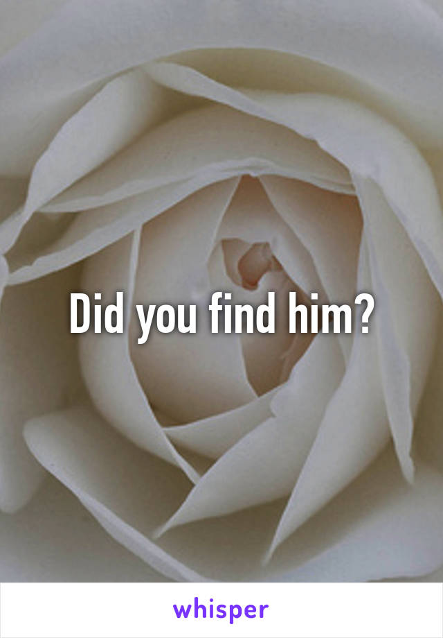 Did you find him?