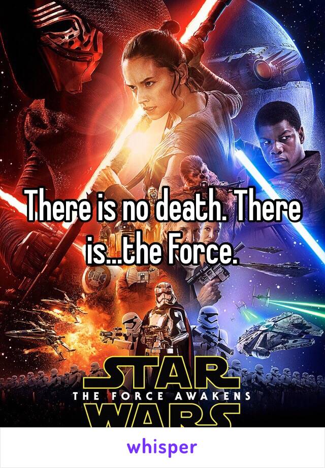 There is no death. There is...the Force. 