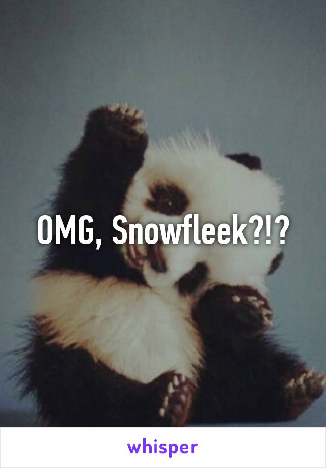 OMG, Snowfleek?!?