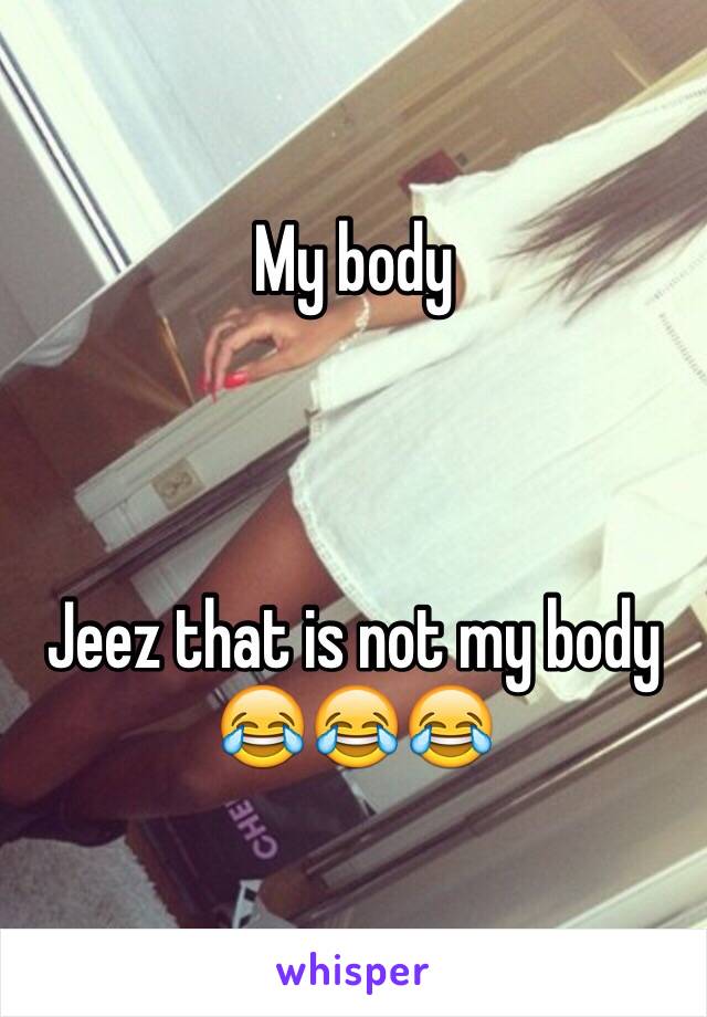 My body



Jeez that is not my body 😂😂😂