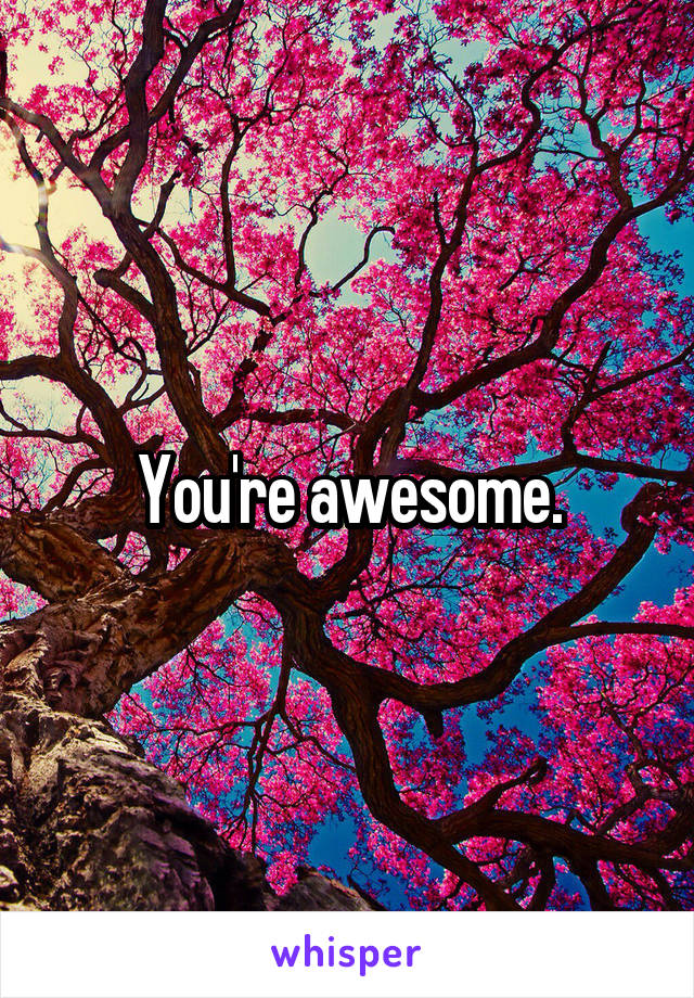 You're awesome.