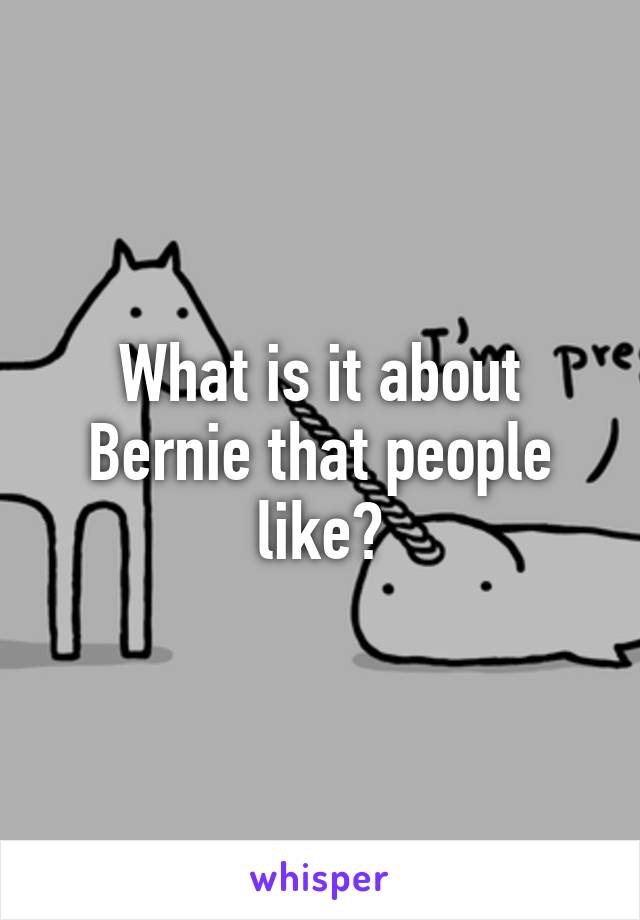 What is it about Bernie that people like?