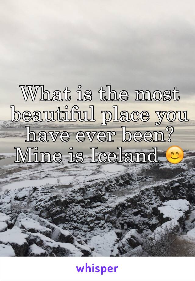 What is the most beautiful place you have ever been? 
Mine is Iceland 😊