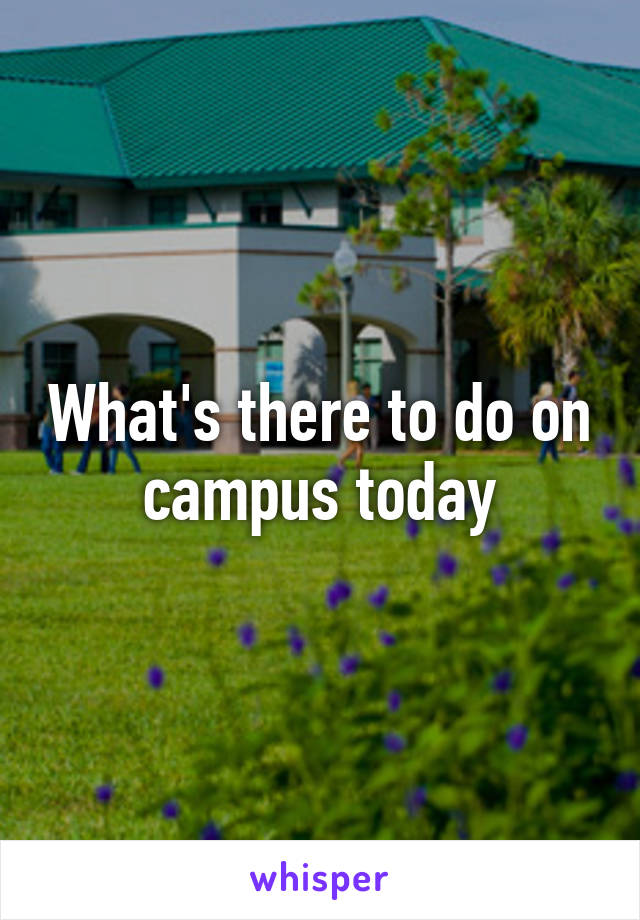 What's there to do on campus today