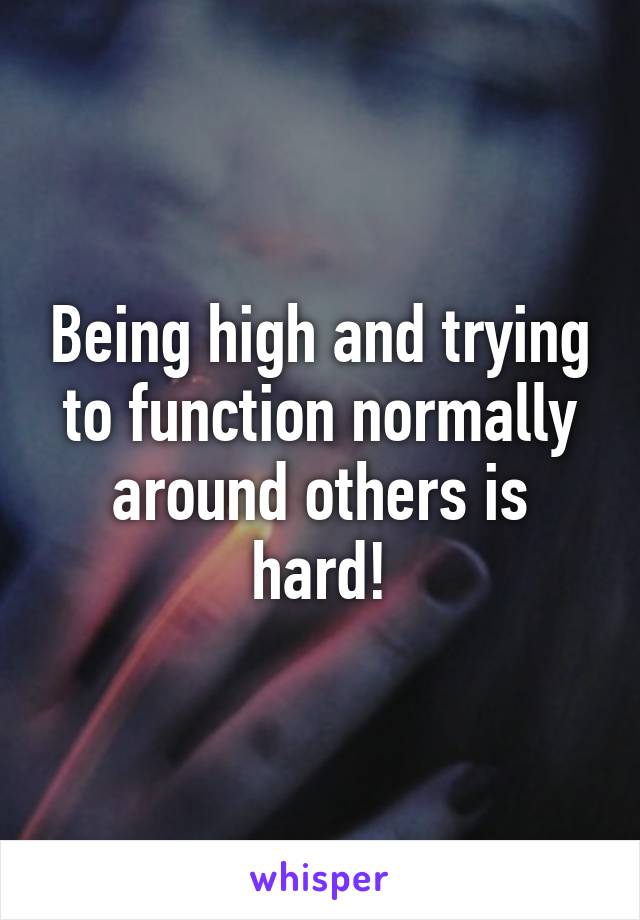 Being high and trying to function normally around others is hard!