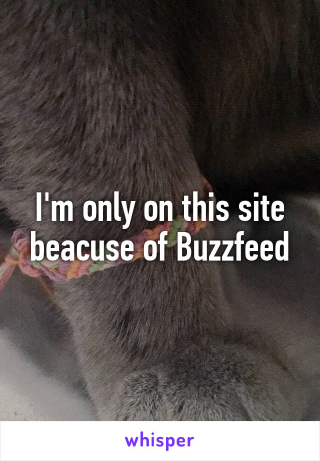 I'm only on this site beacuse of Buzzfeed