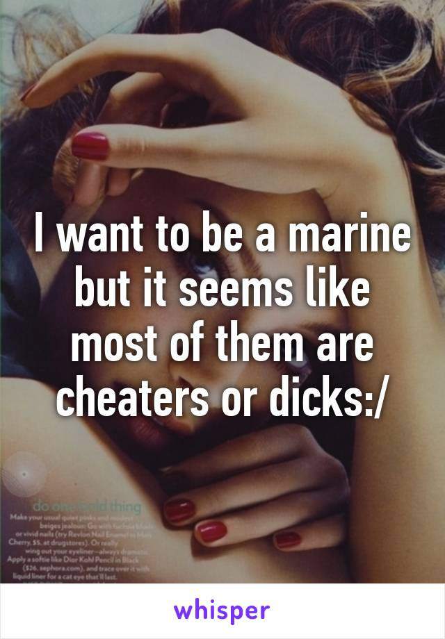 I want to be a marine but it seems like most of them are cheaters or dicks:/