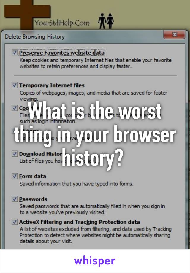 What is the worst thing in your browser history? 