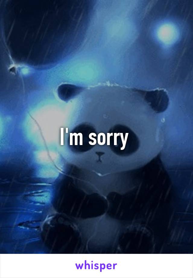 I'm sorry 