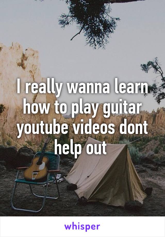 I really wanna learn how to play guitar youtube videos dont help out 