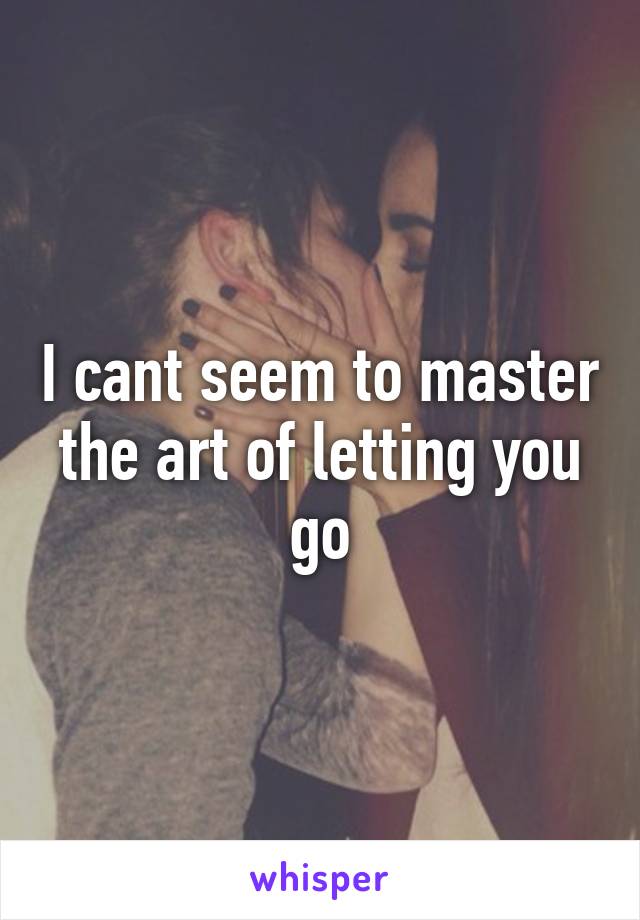 I cant seem to master the art of letting you go