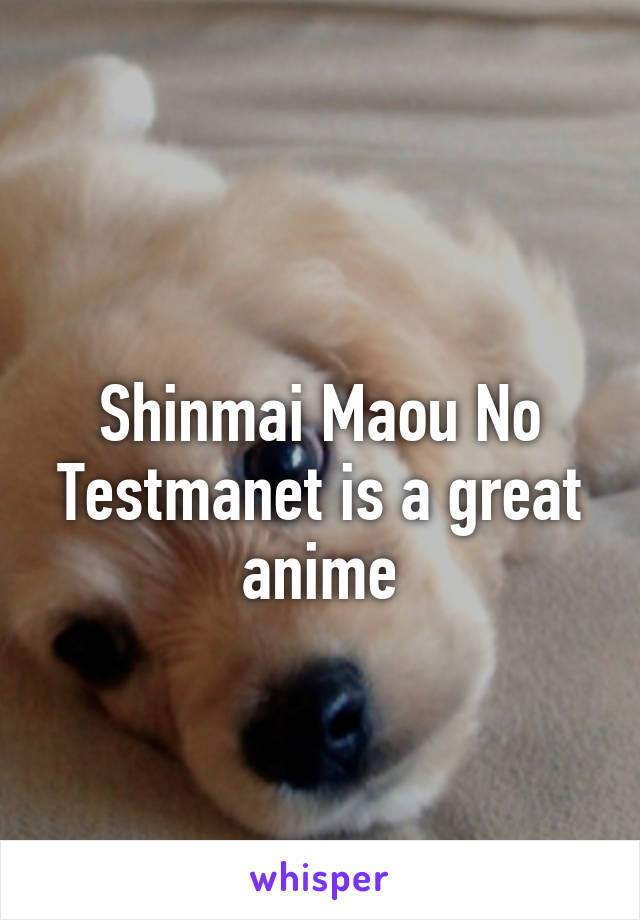 
Shinmai Maou No Testmanet is a great anime