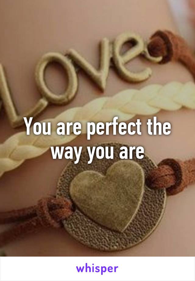 You are perfect the way you are