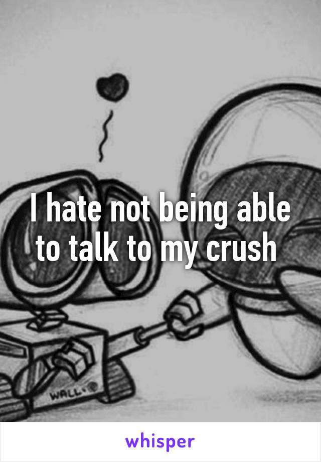 I hate not being able to talk to my crush 