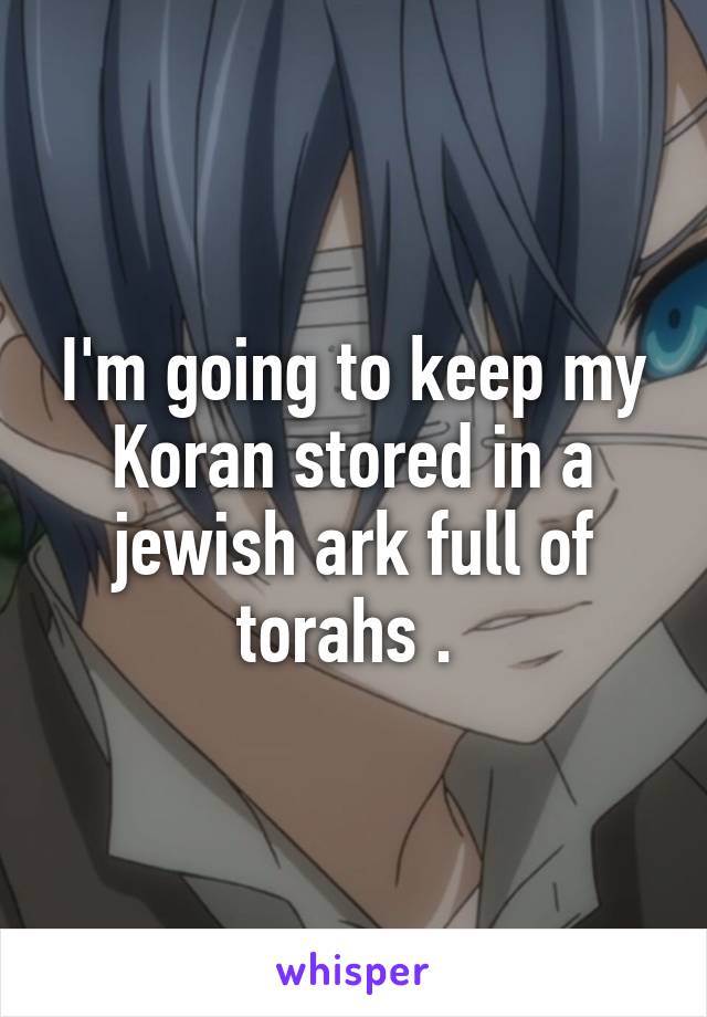 I'm going to keep my Koran stored in a jewish ark full of torahs . 