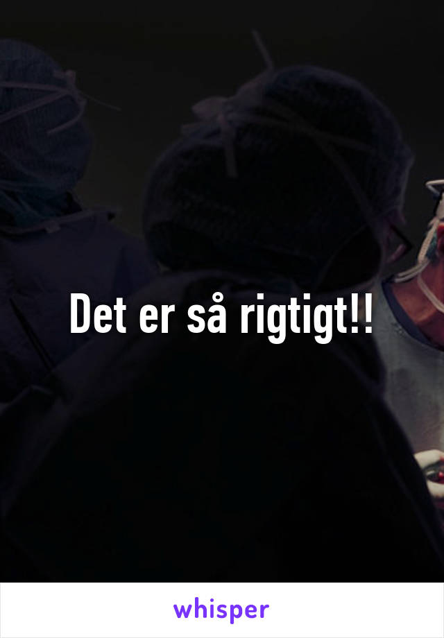 Det er så rigtigt!!