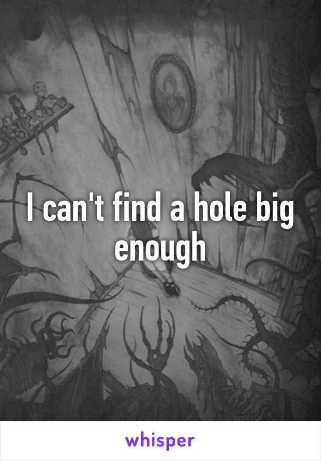 I can't find a hole big enough