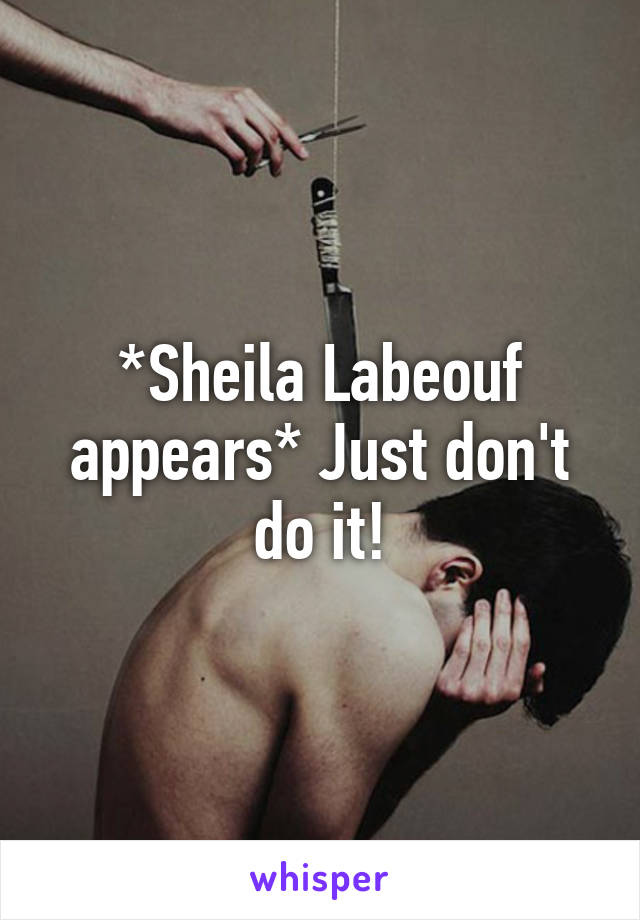 *Sheila Labeouf appears* Just don't do it!