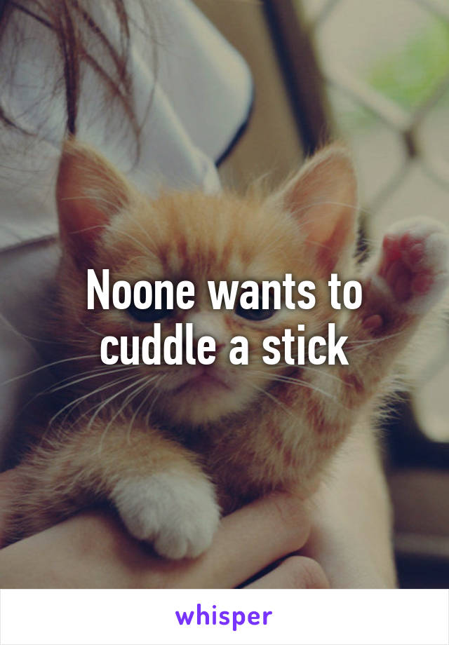 Noone wants to cuddle a stick