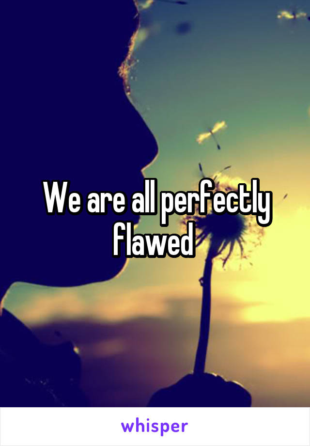 We are all perfectly flawed 