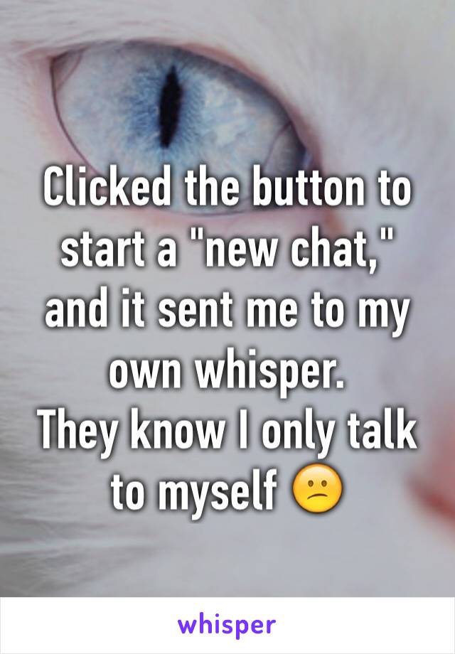 Clicked the button to start a "new chat,"
and it sent me to my own whisper. 
They know I only talk to myself 😕
