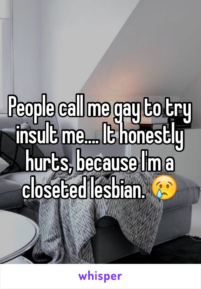 People call me gay to try insult me.... It honestly hurts, because I'm a closeted lesbian. 😢