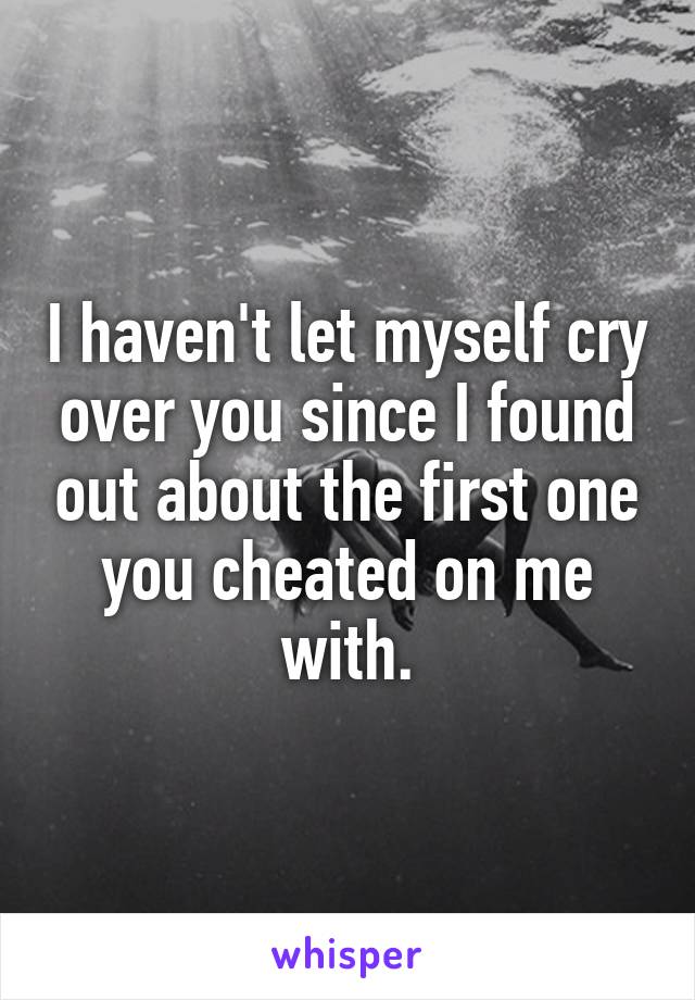 I haven't let myself cry over you since I found out about the first one you cheated on me with.