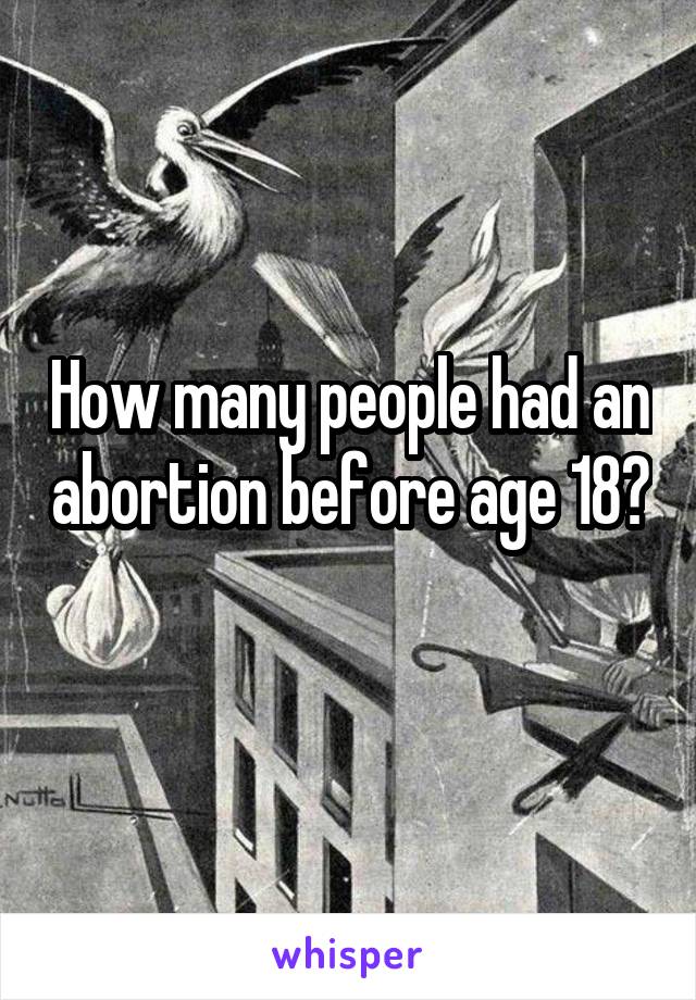 How many people had an abortion before age 18? 