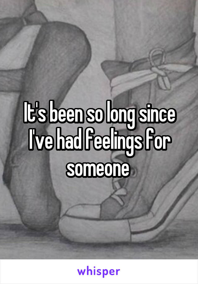 It's been so long since I've had feelings for someone 