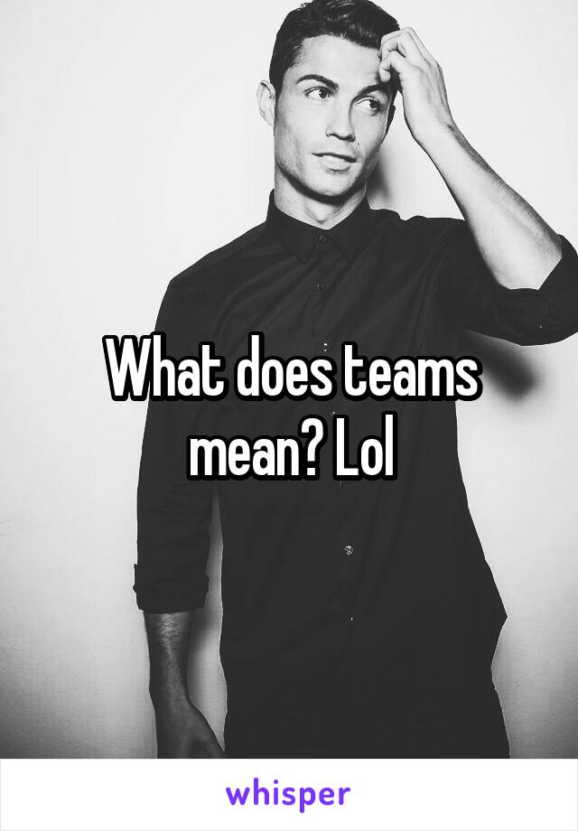 What does teams mean? Lol