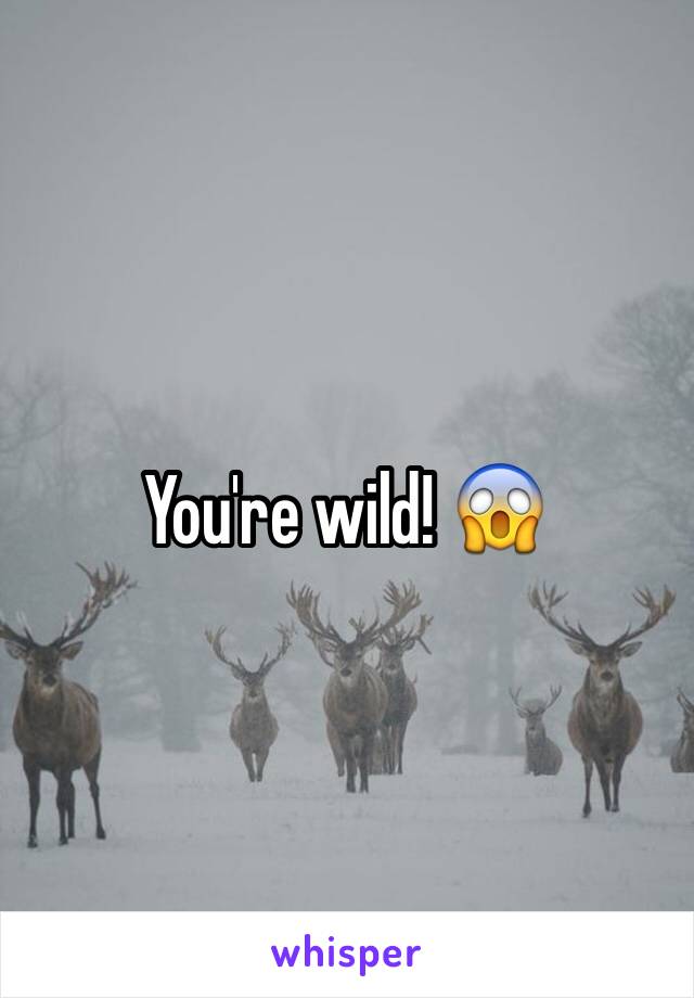 You're wild! 😱