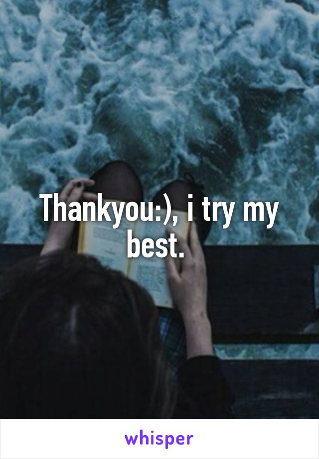Thankyou:), i try my best. 