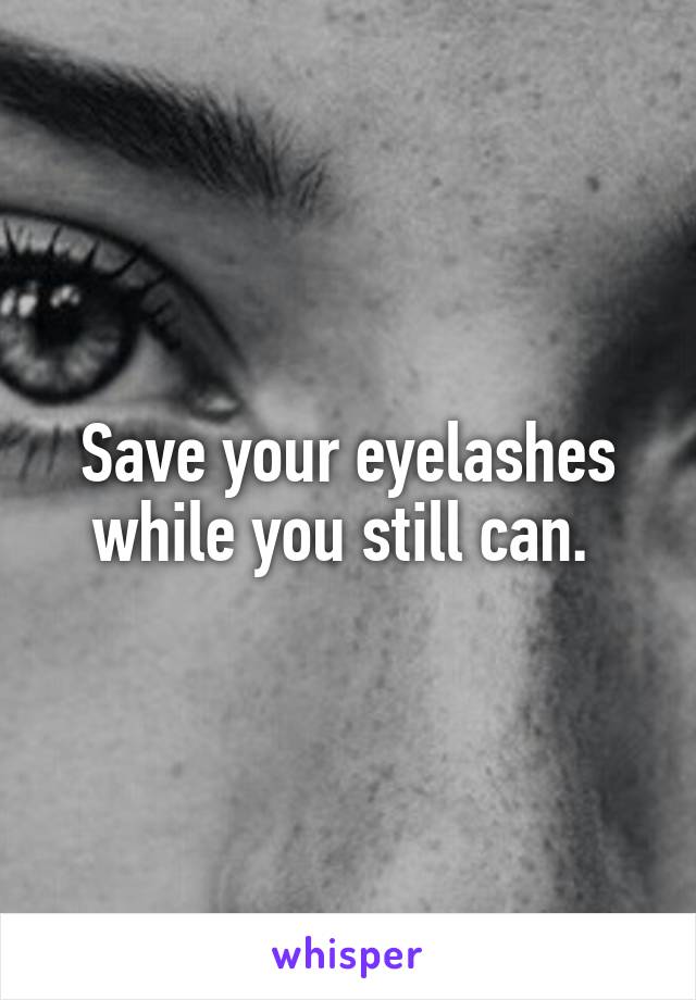 Save your eyelashes while you still can. 
