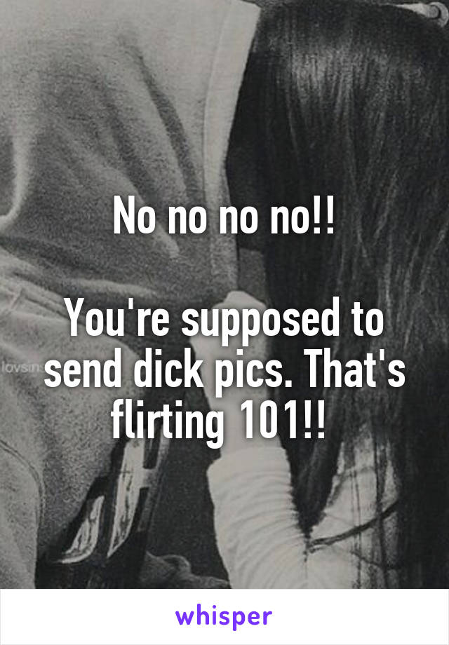 No no no no!!

You're supposed to send dick pics. That's flirting 101!! 