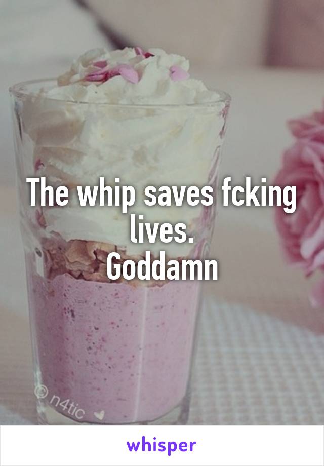 The whip saves fcking lives.
Goddamn