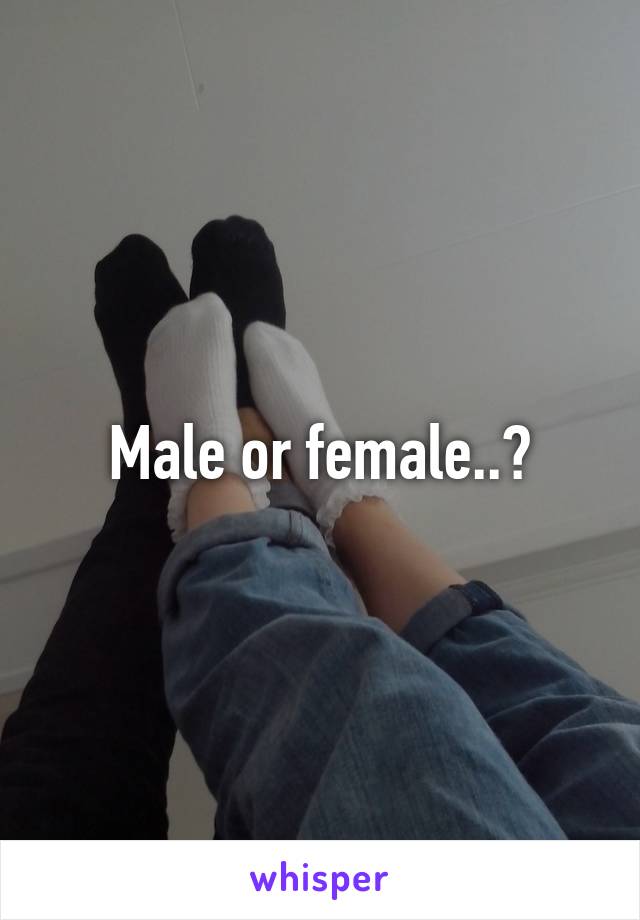 Male or female..?