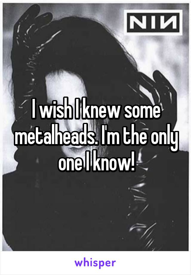 I wish I knew some metalheads. I'm the only one I know!