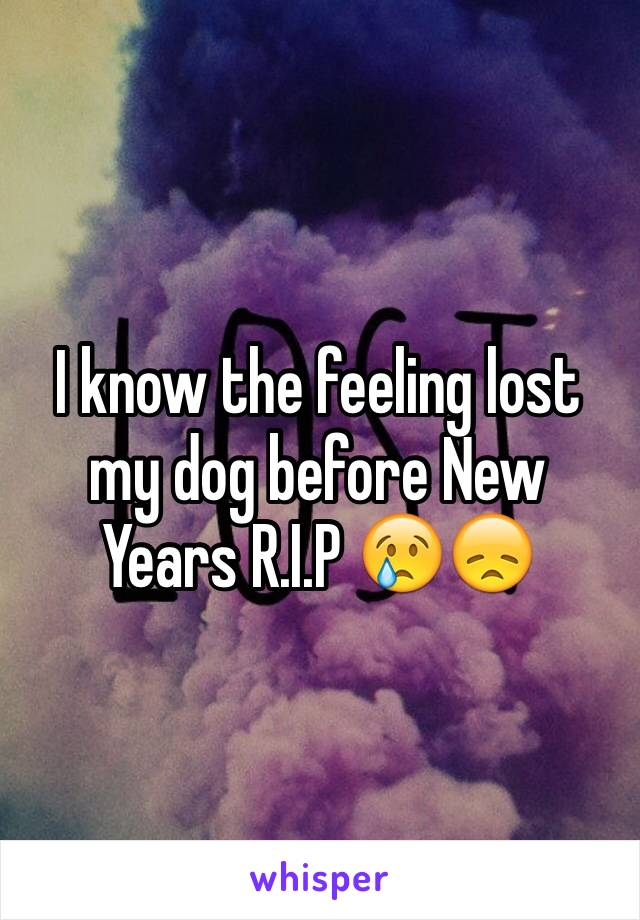 I know the feeling lost my dog before New Years R.I.P 😢😞