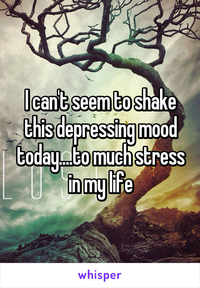 I can't seem to shake this depressing mood today....to much stress in my life