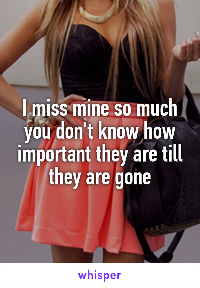 I miss mine so much you don't know how important they are till they are gone