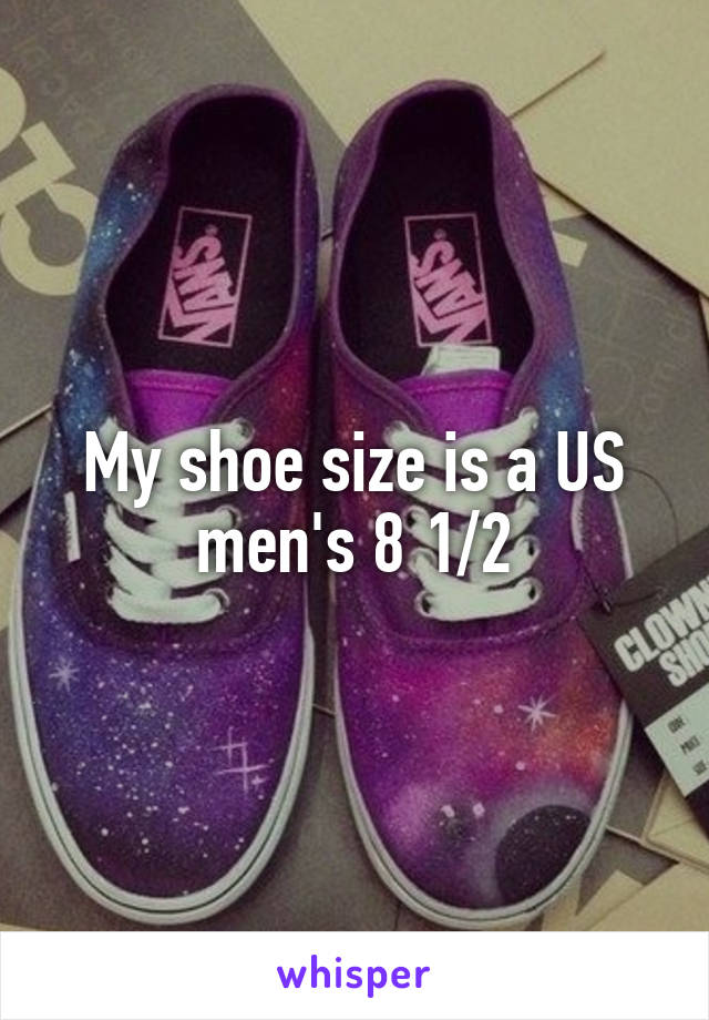 My shoe size is a US men's 8 1/2