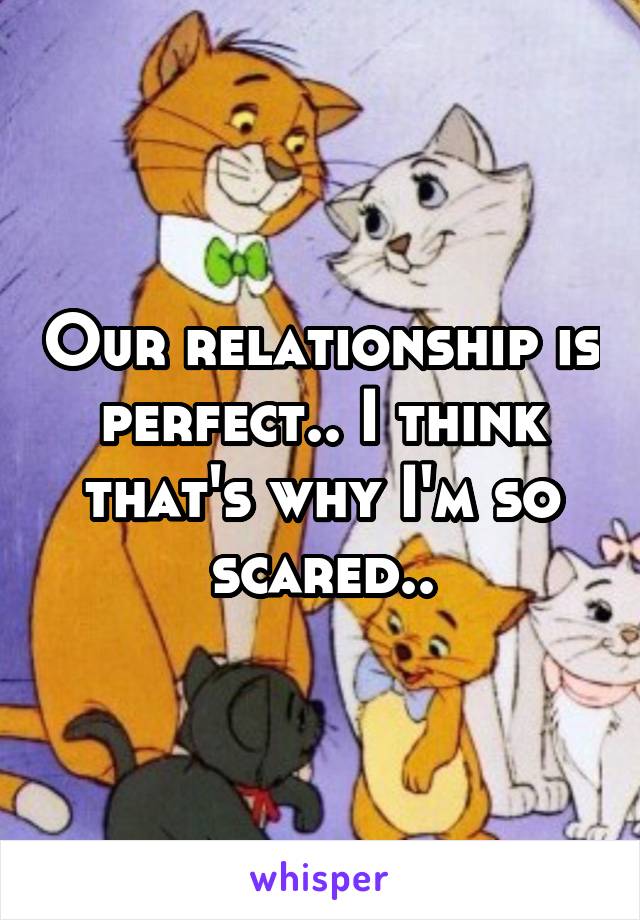 Our relationship is perfect.. I think that's why I'm so scared..