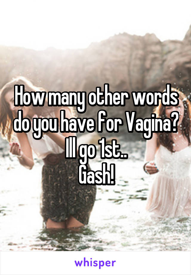 How many other words do you have for Vagina? Ill go 1st..
Gash!