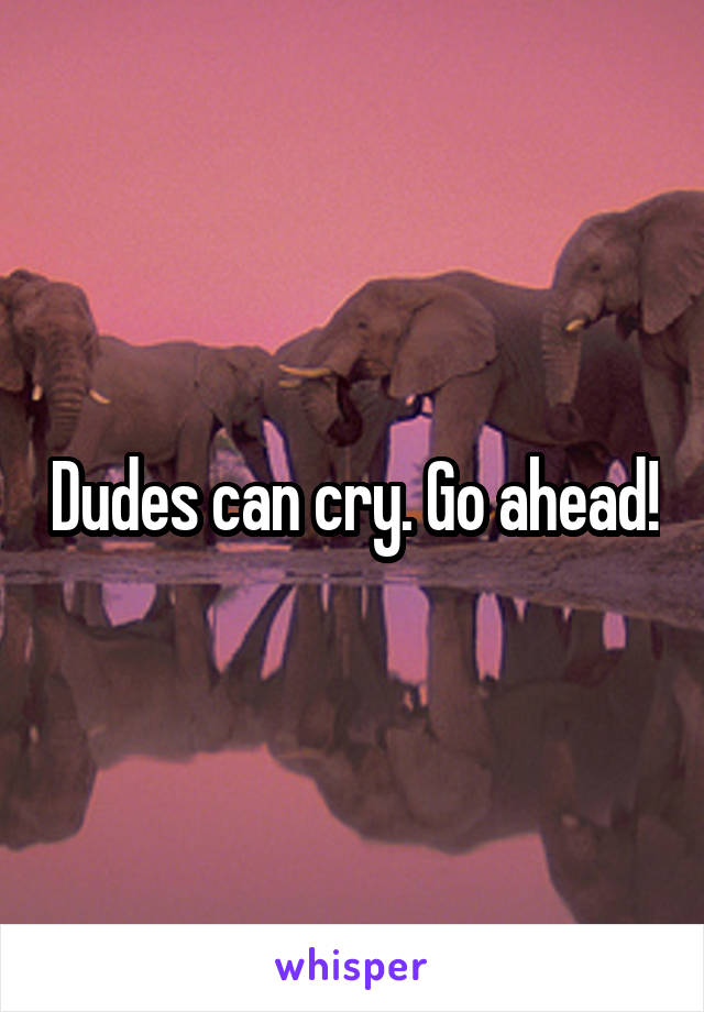 Dudes can cry. Go ahead!