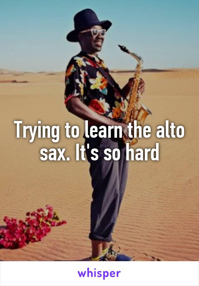 Trying to learn the alto sax. It's so hard