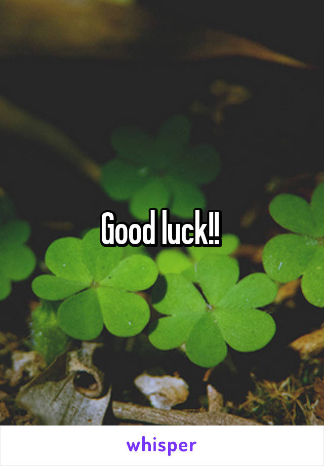 Good luck!! 